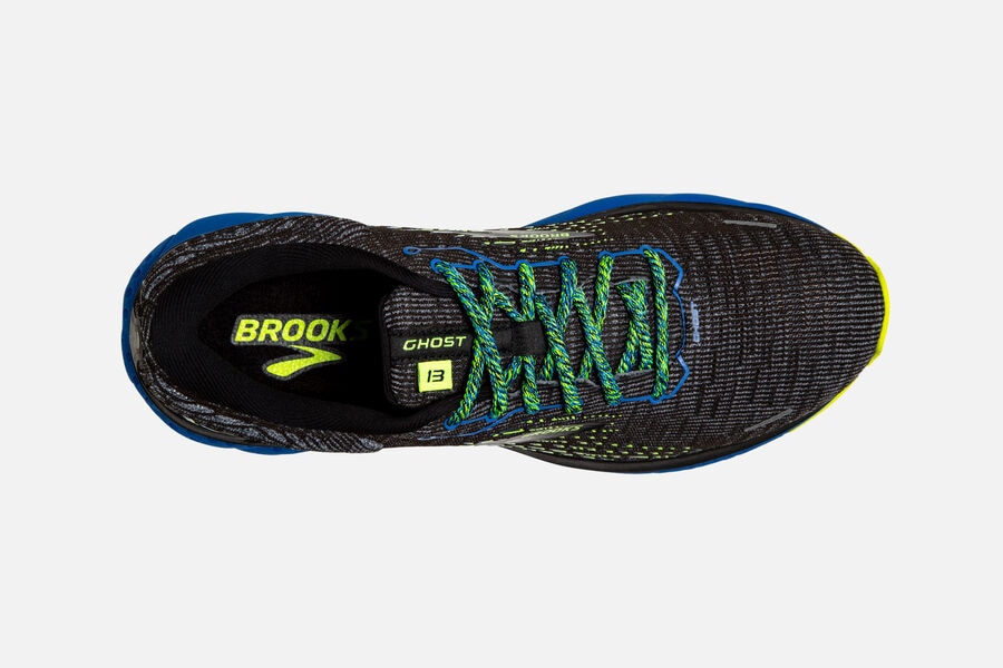 Ghost 13 Road Brooks Running Shoes NZ Mens - Black/Blue - OVMJNK-782